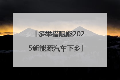 多举措赋能2025新能源汽车下乡